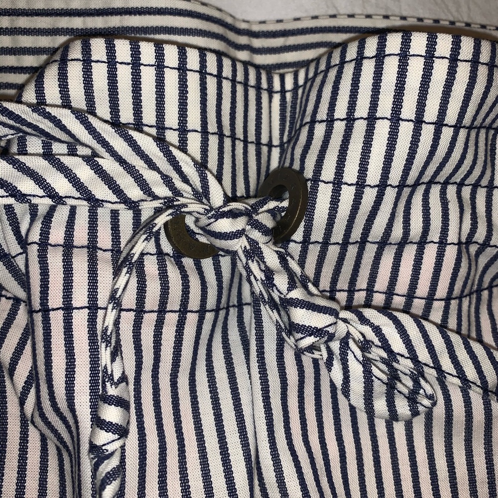 NWT blue/white stripe cinch waist skirt